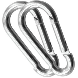 50Pack Heavy Duty Carabiners M8 5/16 Spring Snap 3Inch Zinc-Galvanized Steel Carabiner Clips Chain Quick Links Safety Connector for Hammock Swing Fitness Gym Outdoor Supplies Boating