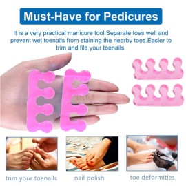 ZaxSota Pedicure Toe Separators for Bunion Relief & Nail Polish Application - Orthopedic Gel Toenail Dividers, Repeatable & Washable Toe Spacers for Toenail Separation