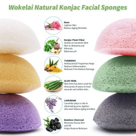 Konjac Facial Sponges for Cleansing Exfoliating - Konjac Face Sponge for Washing Face Body, Organic Natural Cleaning Puff Buff Scrubber for Shower Bath SPA for Babys Men Women