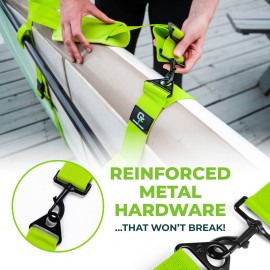 Gradient Fitness Kayak Paddle Board Carrier (Green)/Surfboard Straps for Shoulder | Hands-Free Carrying Straps for Paddleboards with Padded Shoulder Sling, Paddle Board Accessories for Women and Men