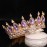 FORSEVEN Queen Crown Rhinestone Wedding Crowns and Tiaras for Women Costume Party Hair Accessories Princess Birthday Crown Crystal Bridal Crown (Gold+Light Purple)