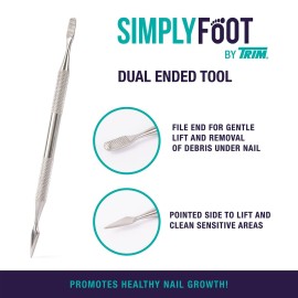 Trim Simply Foot Ingrown Toenail Kit - Includes Stainless Steel Toenail Nipper and Stainless Steel Dual-Ended File - Professional Foot Care Set for Salon Quality Grooming - Easy-to-Use - 2 Piece Set