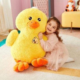 IKASA Large Duck Stuffed Animals Giant Soft Plush Toy,19 Cute Huge Jumbo Fluffy Plushy Big Size Fat Plushie,Gifts for Kids(Yellow, 19 inches)