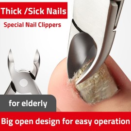 QSEEL Stainless Steel Nail and Toenail Clippers for Elderly People, Thick-nail or Sick-nail Users, Labor-saving Arc Nail Clipper with Comfortable Handle Gripper (Red) QSEEL Stainless Steel Nail and Toenail Clippers for Elderly People, Thick-nail or Sick-nail Users, Labor-saving Arc Nail Clipper with Comfortable Handle Gripper (Red)