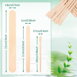 JANYUN 150 Pcs Assorted Style Eyebrow Wax Sticks Waxing Applicator Wooden Wax Spatulas Kit for Face and Small Hair Removal Sticks