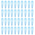 40 Counts Blue Color Metal Snap Hair Clips 2 Inch Barrettes for Women Accessories