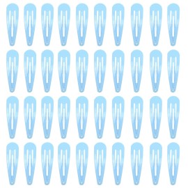 40 Counts Blue Color Metal Snap Hair Clips 2 Inch Barrettes for Women Accessories