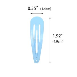 40 Counts Blue Color Metal Snap Hair Clips 2 Inch Barrettes for Women Accessories