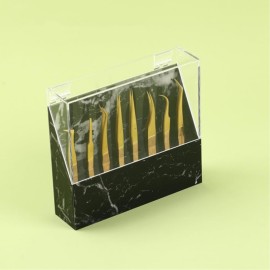 Dust-proof Tweezers Holder Lash Extension Supply Stand Holder, 8 Holes Tweezers Storage Holder for Eyelash Extensions Supplies Acrylic Display Stand Salon (Black)