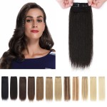 SEGO Clip in Short Hair Extensions 4 Inch 100% Human Hair Toppers for Women Adding Volume -1 Pcs 8g 1B Natural Black