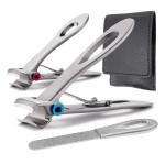 VOGARB Nail Clippers for Men Thick Nails Toenail Clippers for Thick Toenails Wide Jaw Opening Heavy Duty Long Handle Large and Small Fingernail Clipper Set for Seniors, Adult