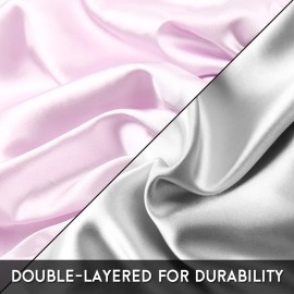 Sent Hair Kids Satin Bonnet Sleep Cap for Natural Hair, Double-Layers Comfortable Hair Bonnet, Wide Elastic Band Night Sleep Hat for Baby/Toddler/Child/Teens (Light Purple)