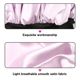 Sent Hair Kids Satin Bonnet Sleep Cap for Natural Hair, Double-Layers Comfortable Hair Bonnet, Wide Elastic Band Night Sleep Hat for Baby/Toddler/Child/Teens (Light Purple)