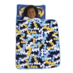 Warner Brothers Batman Blue, Grey, Yellow and Black Preschool Toddler Nap Mat with Pillow, Blanket and Name Tag