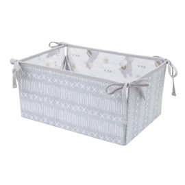 NoJo Mama\'s Little Llama Grey, White and Charcoal 4 Piece Nursery Crib Bedding Set - Comforter, Crib Sheet, Dust Ruffle and Nursery Organizer