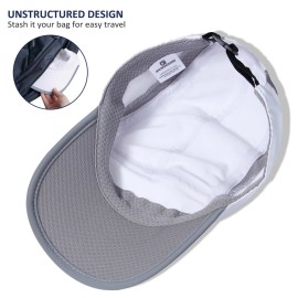 GADIEMKENSD Womens Hats Baseball Cap UPF 50+ Sun Quick Dry Lightweight Breathable Trucker Hat Outdoor Hiking Fishing Run Golf Sports A Dad Mesh Hats Reflective Running Hat Ponytail for Women White
