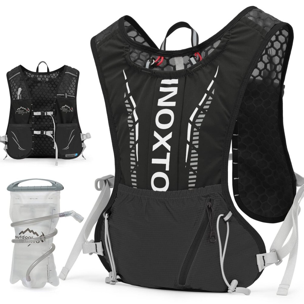 INOXTO Hydration Vest Backpack,Lightweight Water Running Vest Pack with 1.5L Water Bladder Bag Daypack for Hiking Trail Running Cycling Race Marathon for Women Men