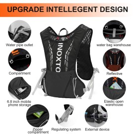 INOXTO Hydration Vest Backpack,Lightweight Water Running Vest Pack with 1.5L Water Bladder Bag Daypack for Hiking Trail Running Cycling Race Marathon for Women Men