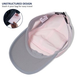GADIEMKENSD Womens Hats Baseball Cap UPF 50+ Sun Quick Dry Lightweight Breathable Trucker Hat Outdoor Hiking Fishing Run Golf Sports A Dad Mesh Hats Reflective Running Hat Ponytail for Women Pink