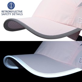 GADIEMKENSD Womens Hats Baseball Cap UPF 50+ Sun Quick Dry Lightweight Breathable Trucker Hat Outdoor Hiking Fishing Run Golf Sports A Dad Mesh Hats Reflective Running Hat Ponytail for Women Pink