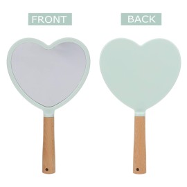 Handheld Mirror with Handle, Heart Shape Wood Hand Makeup Mirror Vanity Mirror Handheld Cosmetic Mirror for Home Salon Travel Use Handheld Mirror with Handle, Heart Shape Wood Hand Makeup Mirror Vanity Mirror Handheld Cosmetic Mirror for Home Salon Travel Use