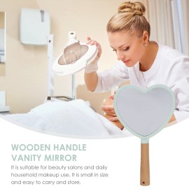Handheld Mirror with Handle, Heart Shape Wood Hand Makeup Mirror Vanity Mirror Handheld Cosmetic Mirror for Home Salon Travel Use Handheld Mirror with Handle, Heart Shape Wood Hand Makeup Mirror Vanity Mirror Handheld Cosmetic Mirror for Home Salon Travel Use