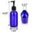 4 oz Cobalt Blue Glass Boston Round Bottle with Black Lotion Pump (12 Pack) + Funnel
