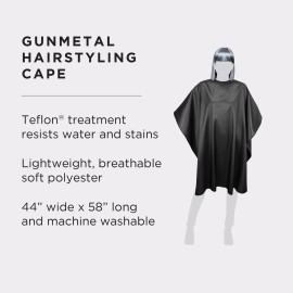 Fromm Professional Client Hair Styling and Hair Cutting Cape, Water and Stain Repellent Coating for Shampoo Bowl and Wet/Dry Cutting, 44 x 58, Gunmetal Grey Fromm Professional Client Hair Styling and Hair Cutting Cape, Water and Stain Repellent Coating for Shampoo Bowl and Wet/Dry Cutting, 44 x 58, Gunmetal Grey