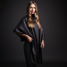 Fromm Professional Client Hair Styling and Hair Cutting Cape, Water and Stain Repellent Coating for Shampoo Bowl and Wet/Dry Cutting, 44 x 58, Gunmetal Grey Fromm Professional Client Hair Styling and Hair Cutting Cape, Water and Stain Repellent Coating for Shampoo Bowl and Wet/Dry Cutting, 44 x 58, Gunmetal Grey