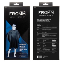 Fromm Professional Client Hair Styling and Hair Cutting Cape, Water and Stain Repellent Coating for Shampoo Bowl and Wet/Dry Cutting, 44 x 58, Gunmetal Grey Fromm Professional Client Hair Styling and Hair Cutting Cape, Water and Stain Repellent Coating for Shampoo Bowl and Wet/Dry Cutting, 44 x 58, Gunmetal Grey