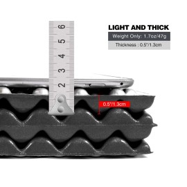 REDCAMP Ultralight Foam Backpacking Sit Pad, Foldable Waterproof Z Hiking Sitting Pad Insulated Stadium Seat Cushion with Strap for Outdoor Camping Picnic, Black 1pc