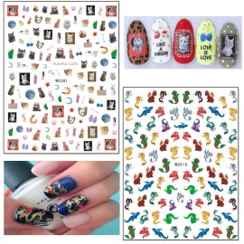 8 Sheets Cute Animal Nail Art Adhesive Sticker Cows Dog Cat Pig Dragon Cartoon Nail Stickers 3D Nail Art Design for Women Girls Manicure Tips Charms Decoration Acrylic Nails Supplies Nail Decals 8 Sheets Cute Animal Nail Art Adhesive Sticker Cows Dog Cat Pig Dragon Cartoon Nail Stickers 3D Nail Art Design for Women Girls Manicure Tips Charms Decoration Acrylic Nails Supplies Nail Decals