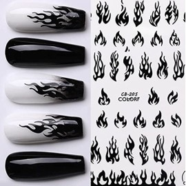 XMMXNBJ 4 Sheets Flame Nail Art Stickers Decals 3D Laser Gold Self-Adhesive Flame Nail Sticker 4 Colors Nail Art Designs for Women Girls Manicure Tips Charms Decoration XMMXNBJ 4 Sheets Flame Nail Art Stickers Decals 3D Laser Gold Self-Adhesive Flame Nail Sticker 4 Colors Nail Art Designs for Women Girls Manicure Tips Charms Decoration