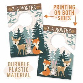 Hadley Designs 6 Hanger Dividers Baby Closet Size Dividers - Woodland Baby Closet Dividers, Organizer for Nursery Organization, Newborn Essentials, Nursery Closet Dividers Girl or Boy