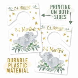 Hadley Designs Baby Closet Dividers (6-Pack) - Nursery Organizer, Baby Size Closet Dividers for Boy & Girl, Durable Plastic, Double-Sided (Elephant)