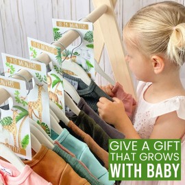 Hadley Designs Baby Closet Dividers (6-Pack) - Nursery Organizer, Baby Size Closet Dividers for Boy & Girl, Durable Plastic, Double-Sided (Safari)