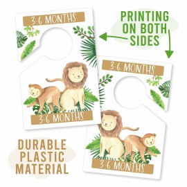 Hadley Designs Baby Closet Dividers (6-Pack) - Nursery Organizer, Baby Size Closet Dividers for Boy & Girl, Durable Plastic, Double-Sided (Safari)