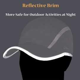 ELLEWIN Reflective Running Hat Baseball Cap UPF 50 Unstructured Hat with Foldable Long Large Bill