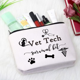 Veterinarian Tech Gift Tech Gift Vet Tech Survival Kit Travel Makeup Cosmetic Bags for Graduation (Vet Tech Bag)