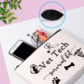 Veterinarian Tech Gift Tech Gift Vet Tech Survival Kit Travel Makeup Cosmetic Bags for Graduation (Vet Tech Bag)