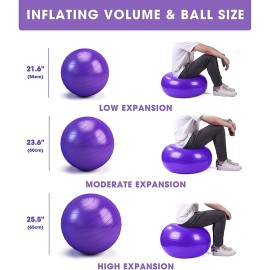 Yoga Ball for Workout Pregnancy Stability - Swiss Balance Ball Fitness Ball Chair for Office, Home Gym