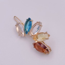 3PCS Clear Color Gems Small Mini Barrette Decorative Hair Clips Accessories for Thin Hair Women