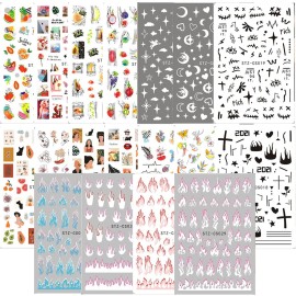 18 Sheets Nail Art Stickers Colorful Flame Flowers Moon Star Fruit Sexy Girls Nail Decals Nail Art Adhesive Sticker Design 3D Nail Art Supplies for Acrylic Nails Decoration Women Manicure Tips Charms 18 Sheets Nail Art Stickers Colorful Flame Flowers Moon Star Fruit Sexy Girls Nail Decals Nail Art Adhesive Sticker Design 3D Nail Art Supplies for Acrylic Nails Decoration Women Manicure Tips Charms