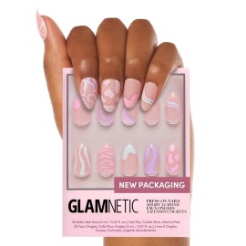 Glamnetic Press On Nails - Wild Card | Opaque UV Finish Short Pointed Almond Shape, Reusable Pastel Nails in 12 Sizes - 24 Nail Kit with Glue Glamnetic Press On Nails - Wild Card | Opaque UV Finish Short Pointed Almond Shape, Reusable Pastel Nails in 12 Sizes - 24 Nail Kit with Glue