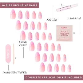 Glamnetic Press On Nails - Wild Card | Opaque UV Finish Short Pointed Almond Shape, Reusable Pastel Nails in 12 Sizes - 24 Nail Kit with Glue Glamnetic Press On Nails - Wild Card | Opaque UV Finish Short Pointed Almond Shape, Reusable Pastel Nails in 12 Sizes - 24 Nail Kit with Glue