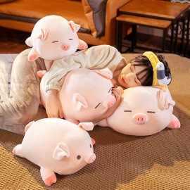 lannery Pig Stuffed Animal Hugging Pillow, Soft Fat Pig Plush Toy Gifts for Kids, Valentine, Christmas (Sleeping Eyes, 19.7) lannery Pig Stuffed Animal Hugging Pillow, Soft Fat Pig Plush Toy Gifts for Kids, Valentine, Christmas (Sleeping Eyes, 19.7)