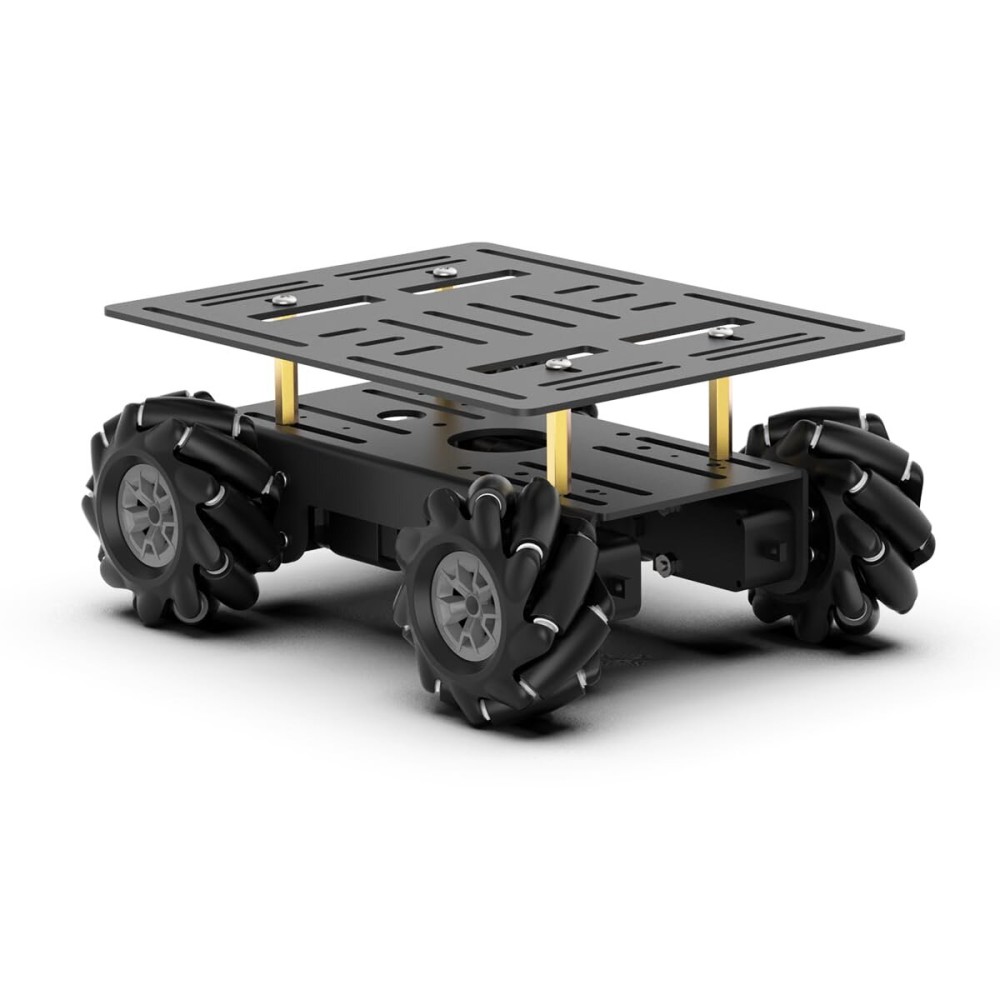 LewanSoul Mecanum Robot Chassis Car Kit with 360 Omnidirectional Wheel, Aluminum Alloy Frame, TT Motor, 66mm Omnidirectional Wheels, Robotic Moving Platform Robot Car DIY Kit (Unassembled)