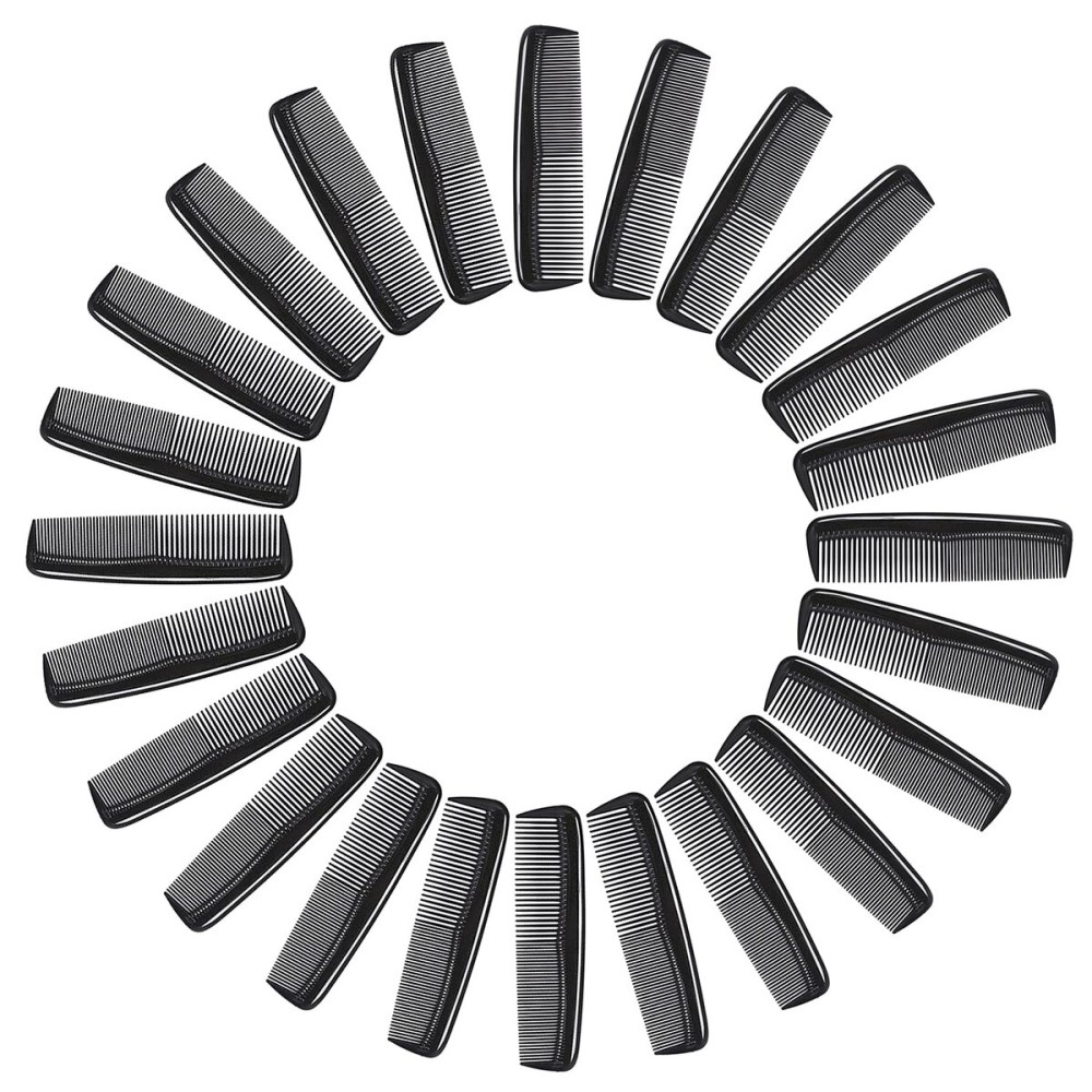 Etercycle 24 Pieces Pocket Hair Combs, 5 inch Unbreakable Black Comb Great for Travel Used on All Hair Types - Men\'s Hair, Women\'s Hair, Beard, Mustache and Sideburns