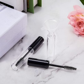 40 Pieces 10 ml Empty Mascara Tubes Eyelash Wand Refillable Clear Bottles Eyelash Cream Container Bottle with 4 Pieces Transparent Funnels Transferring Castor Oil for DIY Cosmetics (Black) 40 Pieces 10 ml Empty Mascara Tubes Eyelash Wand Refillable Clear Bottles Eyelash Cream Container Bottle with 4 Pieces Transparent Funnels Transferring Castor Oil for DIY Cosmetics (Black)