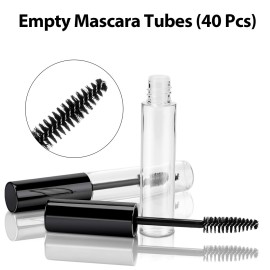 40 Pieces 10 ml Empty Mascara Tubes Eyelash Wand Refillable Clear Bottles Eyelash Cream Container Bottle with 4 Pieces Transparent Funnels Transferring Castor Oil for DIY Cosmetics (Black) 40 Pieces 10 ml Empty Mascara Tubes Eyelash Wand Refillable Clear Bottles Eyelash Cream Container Bottle with 4 Pieces Transparent Funnels Transferring Castor Oil for DIY Cosmetics (Black)
